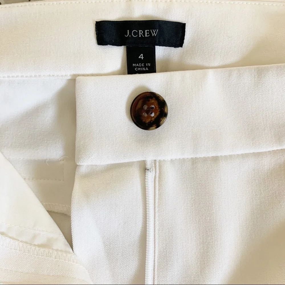 J. Crew Cream Cropped Ankle Pants
